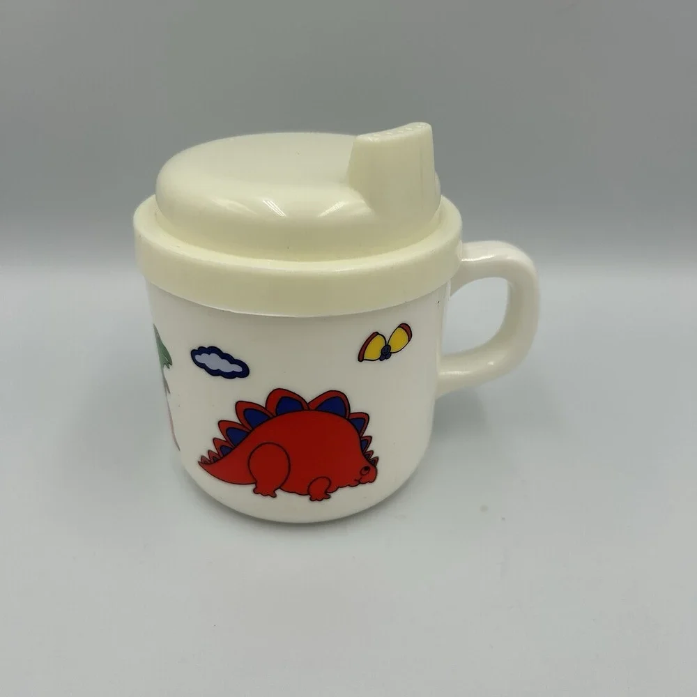 Oneida Dinosaur Toddler Plate Plastic Divided‎ Food Fun Kids Set Vintage 1987